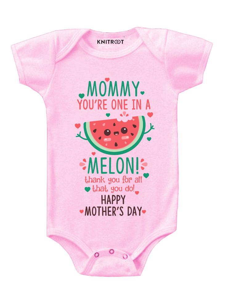 Pink You 'Re One In A Melon Print Onesie