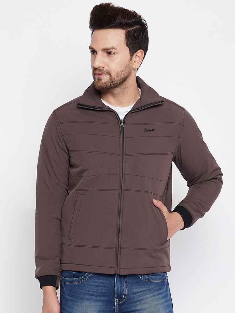Brown Solid Full Sleeve Jackets