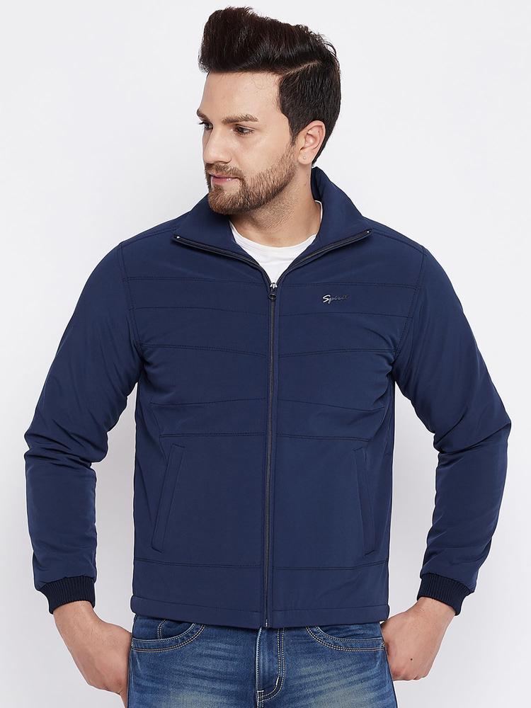 Blue Solid Full Sleeve Jackets
