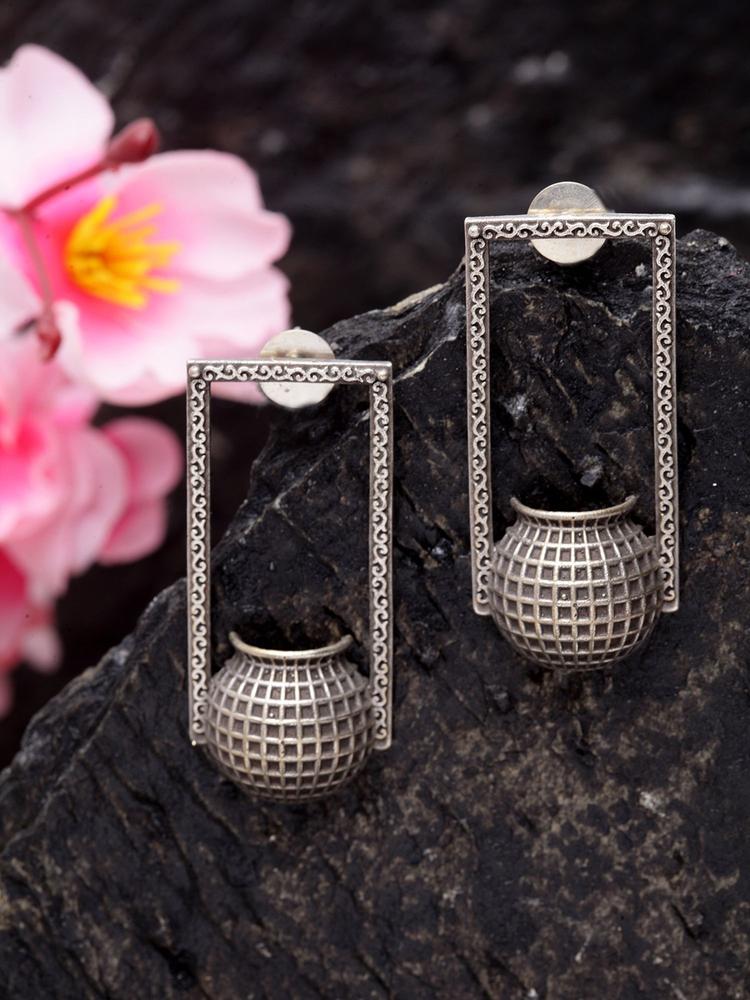 Contemporary Design Antique Oxidised Design Tribal Temple Handcrafted Studs