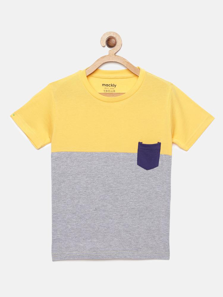 Boys Yellow Colorblock T-shirts
