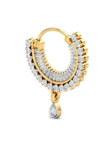 14K Traditional Diamond Nath for Women and Girls