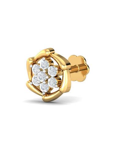 14K Chikere Cluster Diamond Nose Stud for Women and Girls