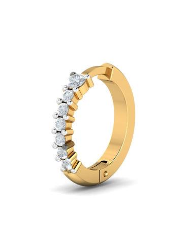 14K Elegant 0.08 cts Diamond Nose Ring for Women and Girls