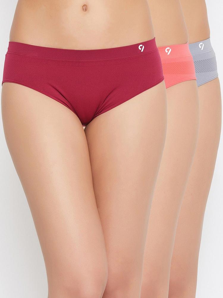 Women Solid Assorted Regular Fit Panty Pack of 3