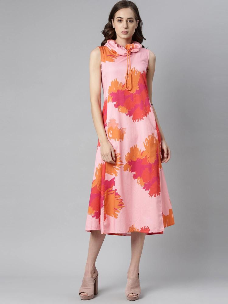 Pink Print Maxi Dress