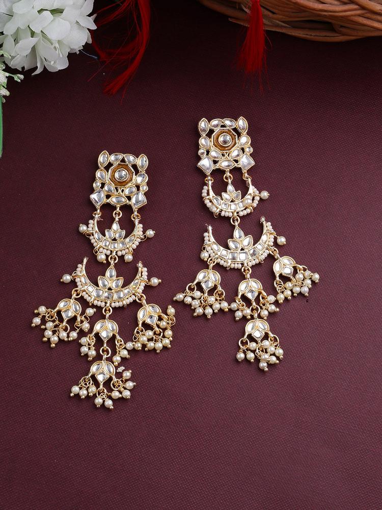 Gold Plated Kundan bridesmaid earrings