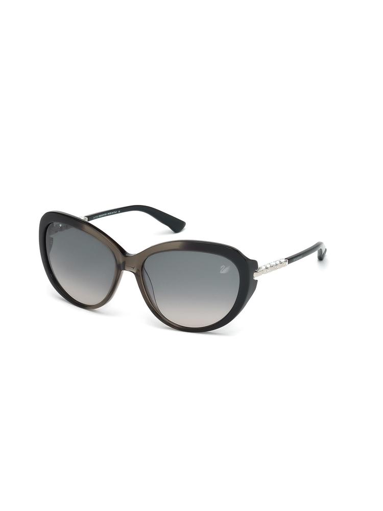 SWAROVSKI Oval Shape Sunglasses Black Color With UV Protection - SK0067 60 20B