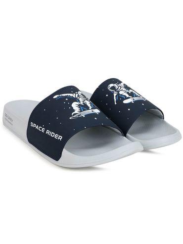 Space Rider-Sl Navy Blue Sliders For Men