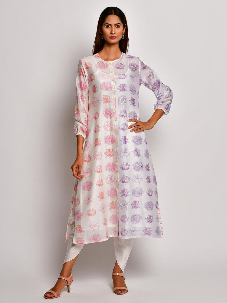 In Bloom Multicolor Floral Kurta With Dhoti Pants (Set of 2)