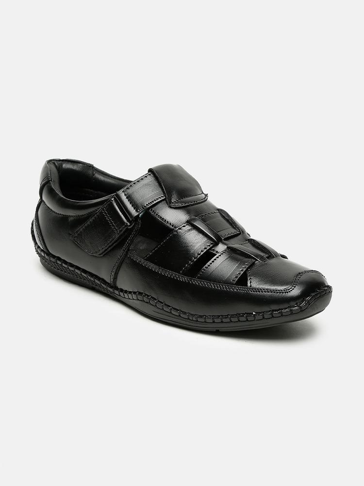 Men Black Solid Shoe-style Sandals
