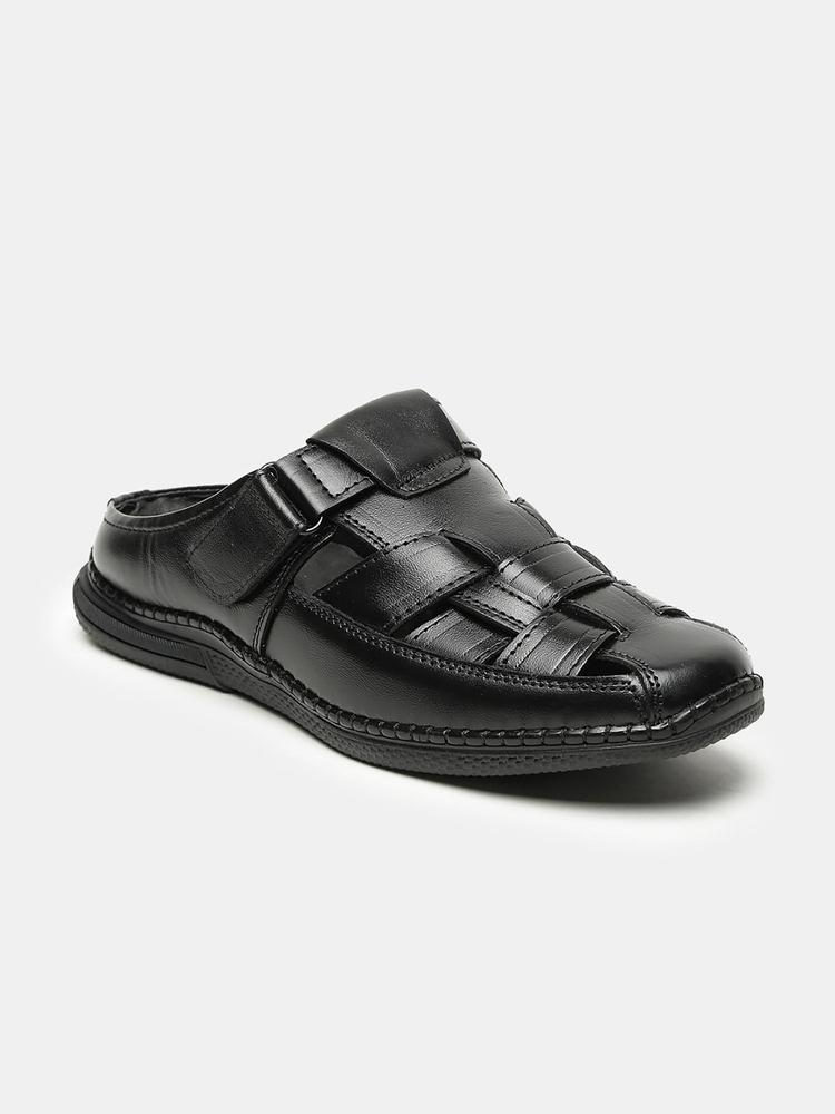 Men Black Solid Shoe-style Sandals