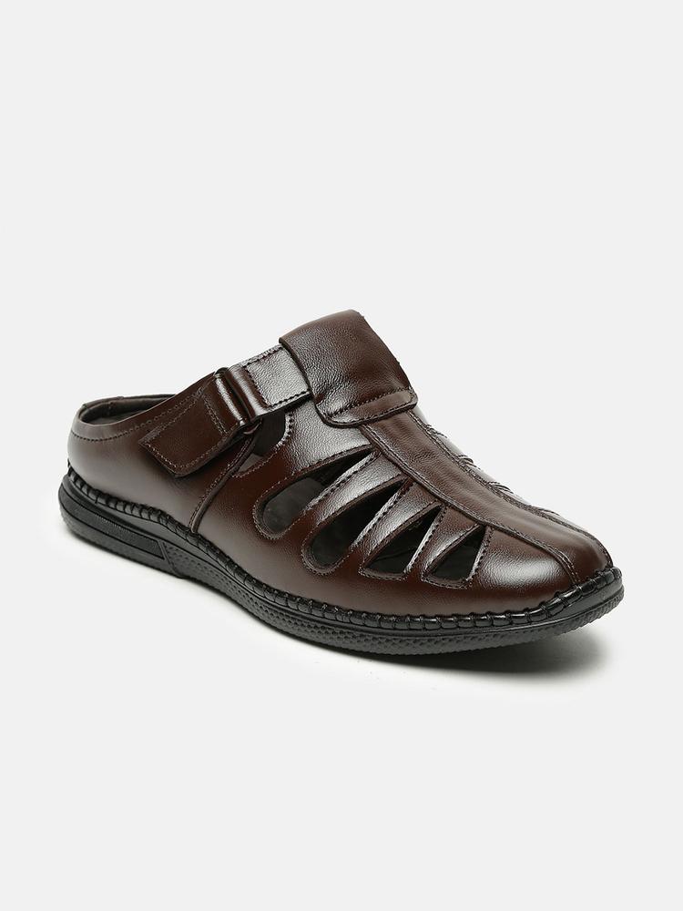 Men Brown Solid Shoe-style Sandals