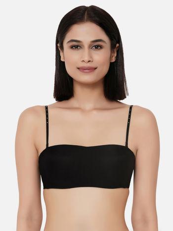 Basic Mold Padded Wired Half Cup Strapless T-Shirt Bra - Black