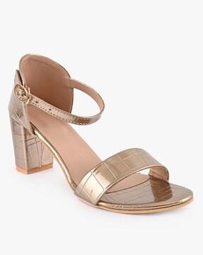Ankle-Strap Chunky Heeled Sandals
