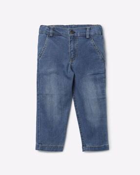 Lightly Washed Jeans with Slant Pockets