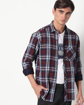 Checked Extra Slim Fit Reversible Casual Shirt