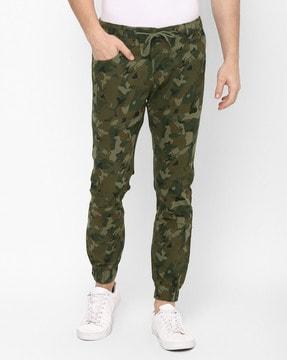 Camo Print Joggers with Drawcord