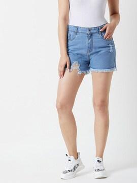 Mid-Rise Distressed Shorts