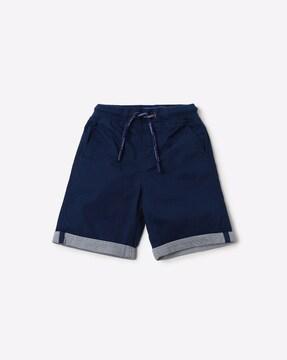 Cotton Shorts with Elasticated Drawstring Waist