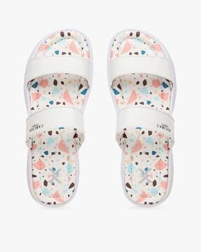 Dual-Strap Sliders with Printed Footbed
