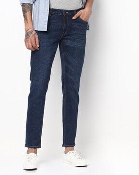 Lightly Washed Low-Rise Slim Fit Jeans