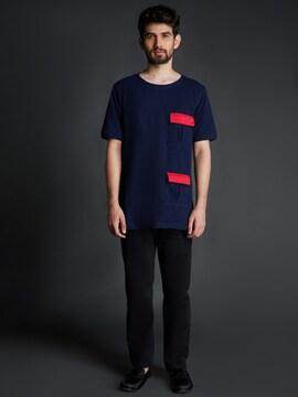 Crew-Neck T-shirt with Flap Pockets