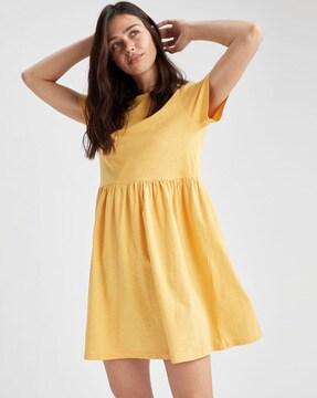Space-Dyed Cotton Skater Dress