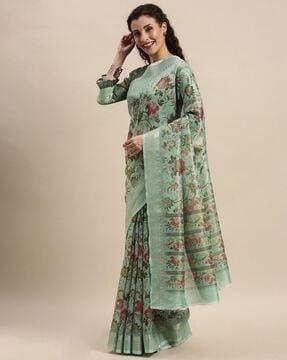 Silk Woven Floral Printed Saree