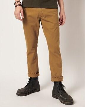 Officers Flat-Front Slim Chinos with Insert Pockets