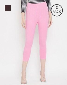 Pack of 2 Leggings with Elasticated Waistband