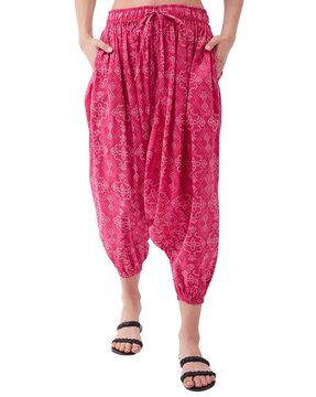 Floral Print Patiala Pant with Waist Tie-Up