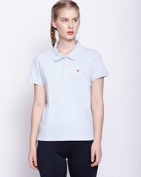 High-Low Polo T-shirt with Vented Hemline