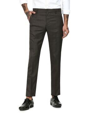 Mid-Rise Flat-Front Trousers