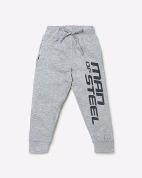 Heathered Joggers with Placement Typography
