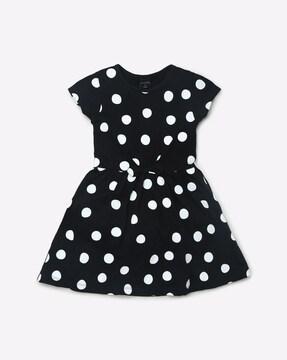 Polka Dot Print Fit & Flare Dress