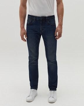 Light-Wash Straight Fit Jeans