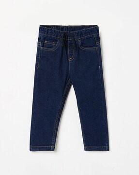 Textured Slim Low Rise Jeans