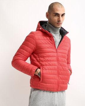Quilted Hooded Jacket with Insert Pockets