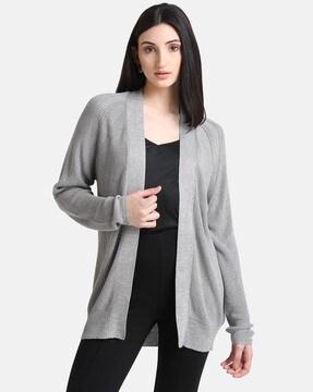 Textured Shrug with Ribbed Hems