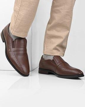Panelled Slip-On Formal Shoes