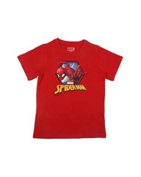 Superhero Printed Round-Neck T-shirt