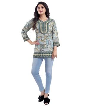 Abstract Print A-line Tunic
