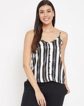 Striped Printed Camisole Top