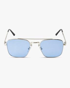 TS-8916-SIL-BLU Full-Rim Rectangular Sunglasses