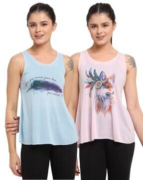 Pack of 2 Graphic Print Tank Tops