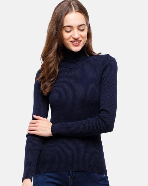 Striped High-Neck Pullover