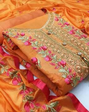 Embellished Unstitched Dress Material
