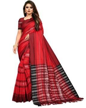 Traditional Saree with Striped Detail