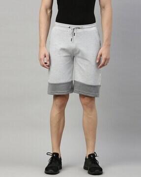 Mid-Rise Shorts with Elasticated Drawstring Waist